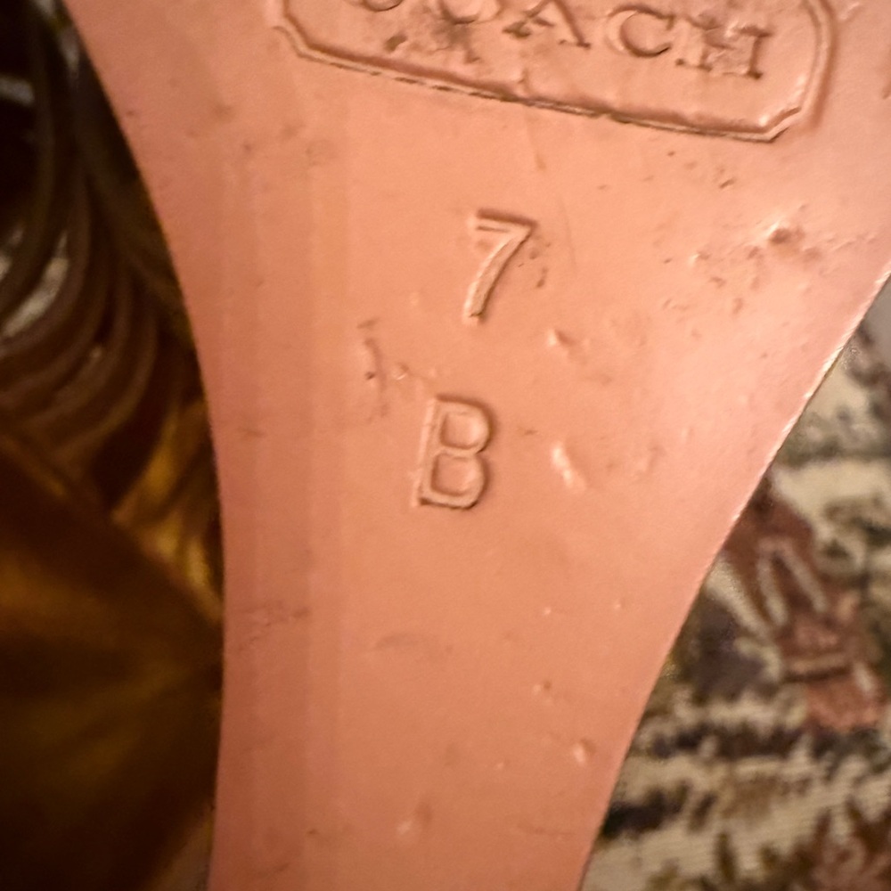 Coach Bristol Gold Mirror Metallic Wedge Sandals Size 7B - Picture 14 of 15